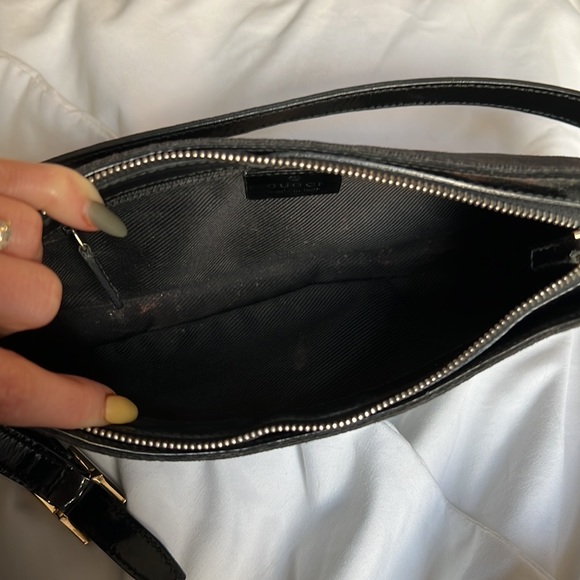 SOLD Vintage Gucci Black Monogram Pochette - Picture 11 of 14